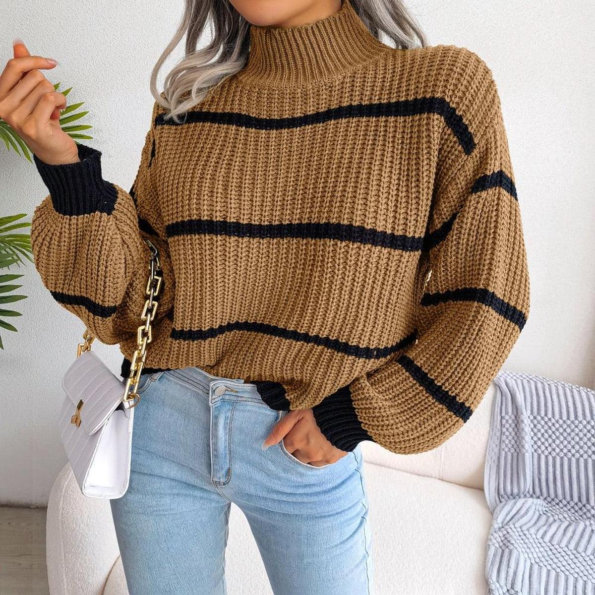 Maglione Striato | Collo Alto | Fit Comodo