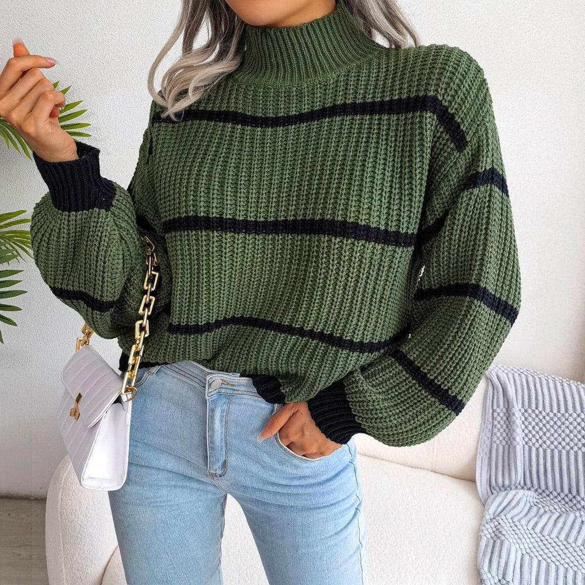 Maglione Striato | Collo Alto | Fit Comodo
