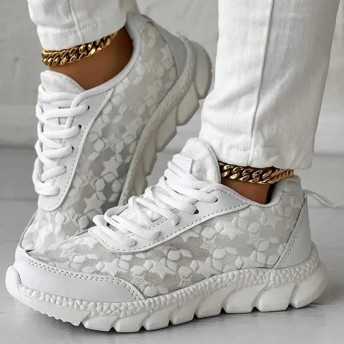 Sneakers Mesh Ricamate | Leggere | Suola Imbottita