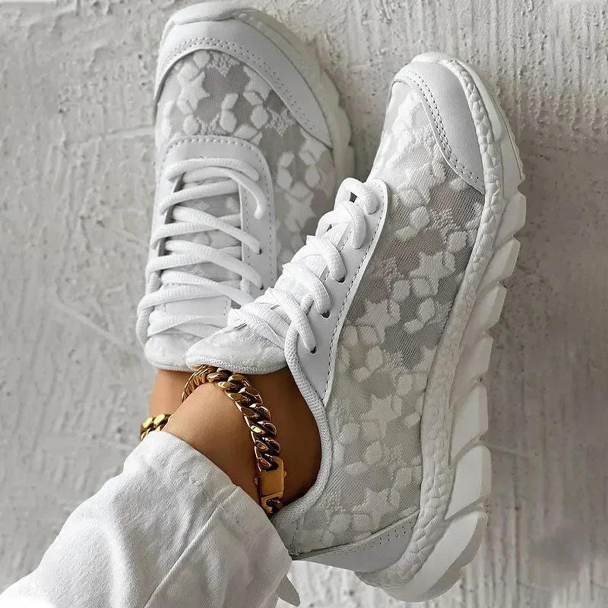 Sneakers Mesh Ricamate | Leggere | Suola Imbottita