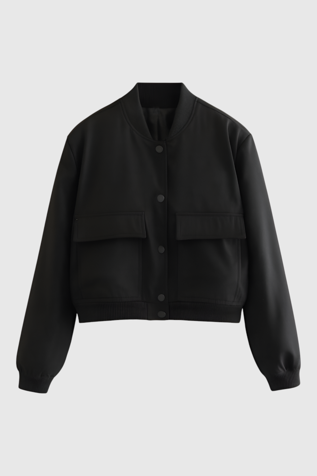 Bomber Giacca Essenza | Collo O Ribbed Bottoni Fronte Silhouette Relaxed