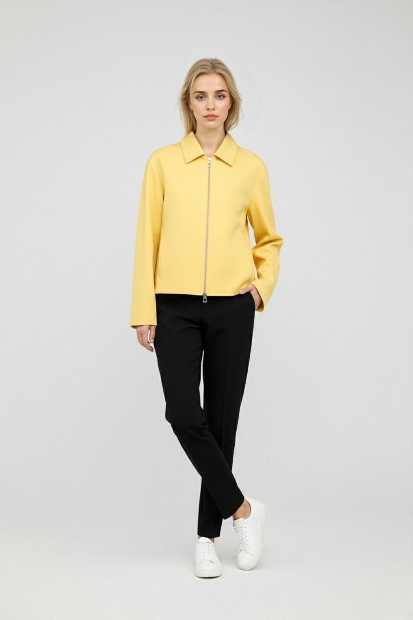 Giacca Zip Front Essenza | Collo Ribassato Fit Relaxed Inverno