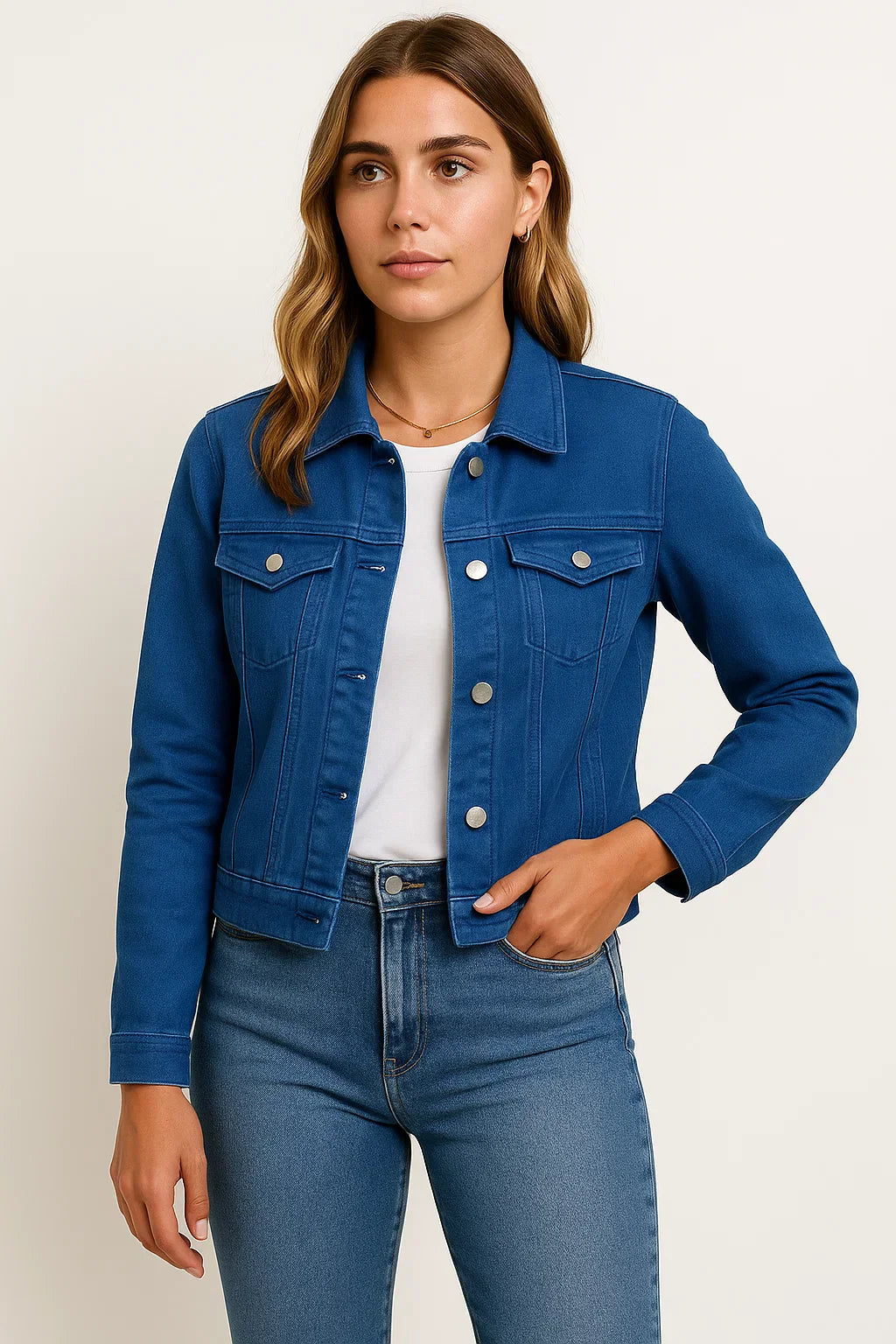 Giacca Denim Essenza | Design Classico con Bottoni