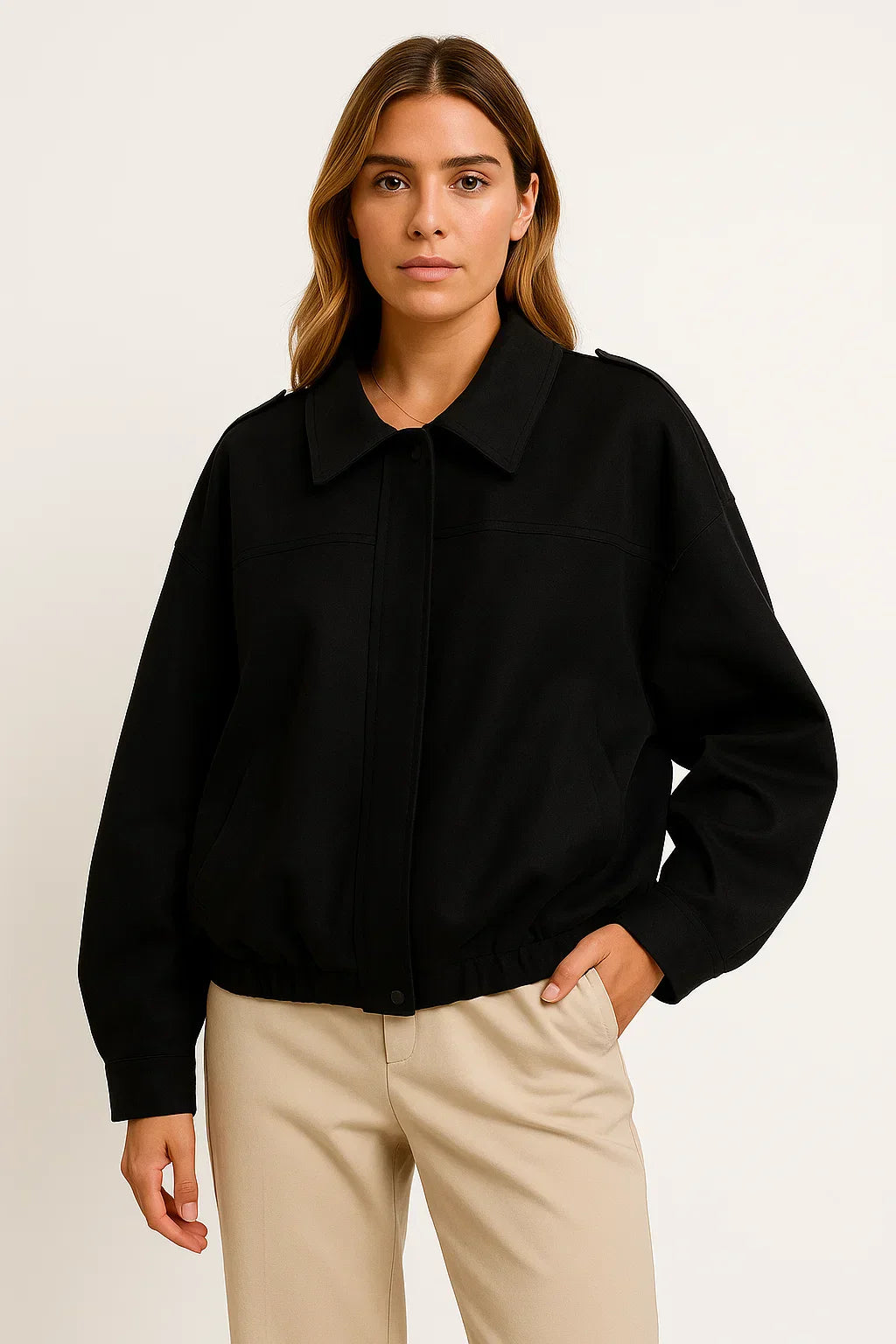 Giacca Bomber Faux Suede Maestria | Fit Comodo | Chiusura Zip