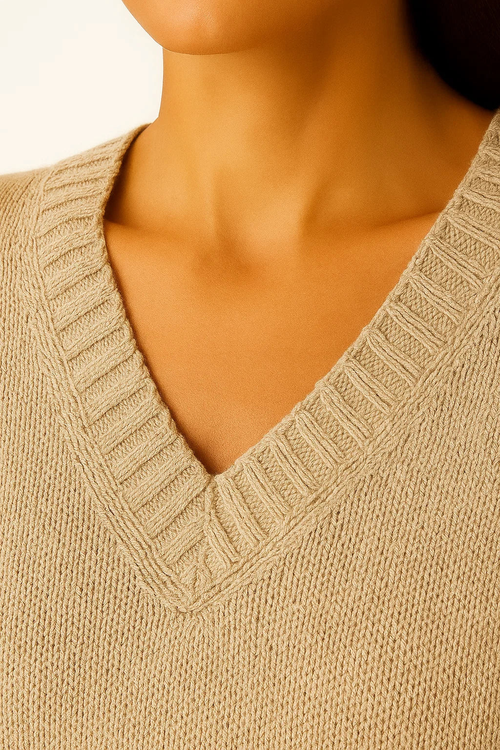 Maglione Open-Knit V-Neck | Cotone Misto Leggero | Fit Comodo