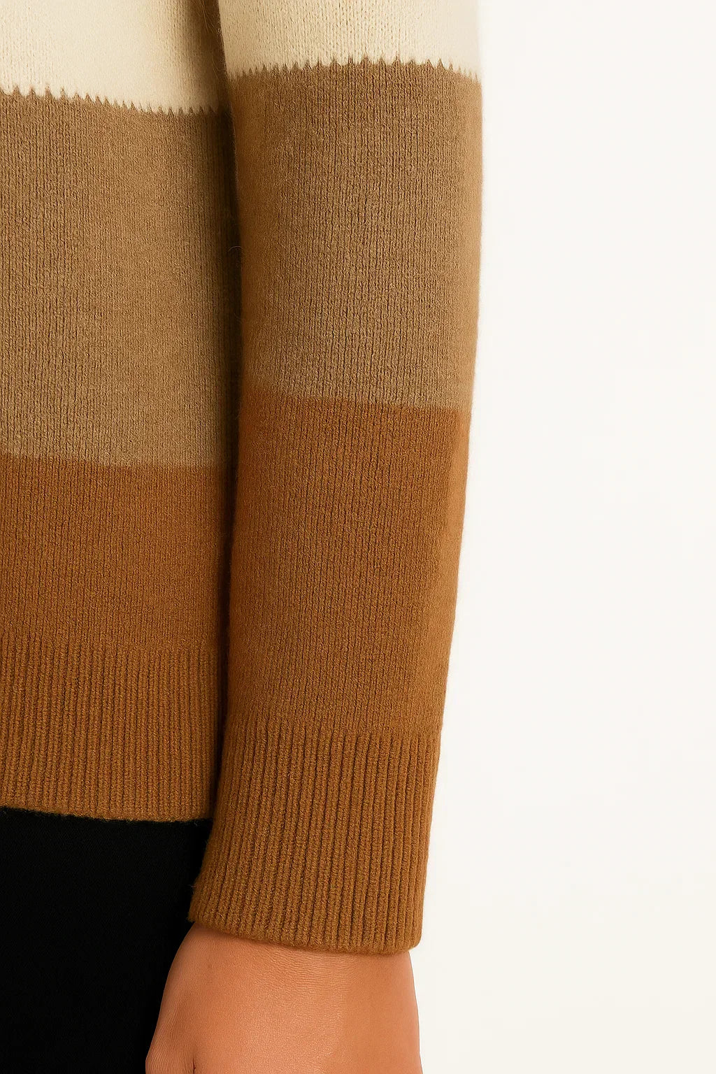 Maglione Striato Misto Lana | Collo Alto | Fit Comodo