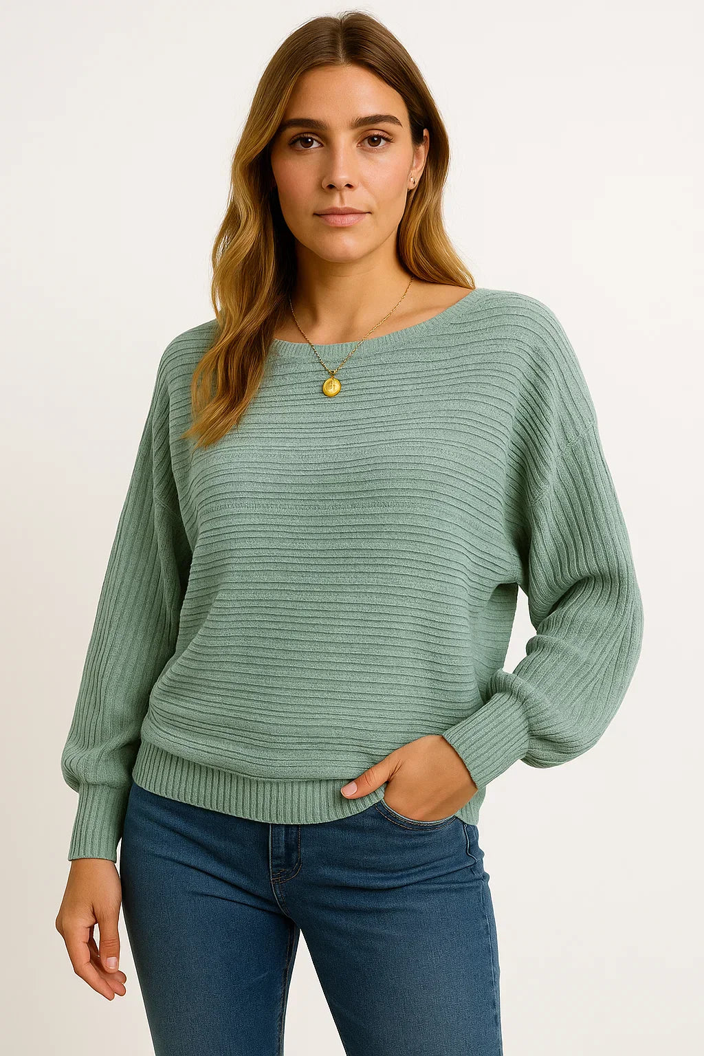 Maglione Donna in Maglia Testurizzata | Fit Ampio | Misto Cotone