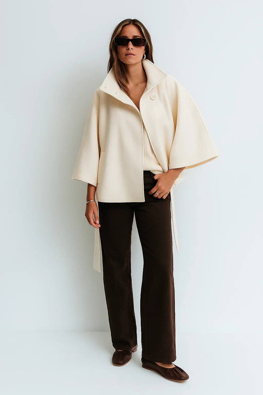 Giacca Cappa con Cintura | Collo Alto | Autunno Inverno