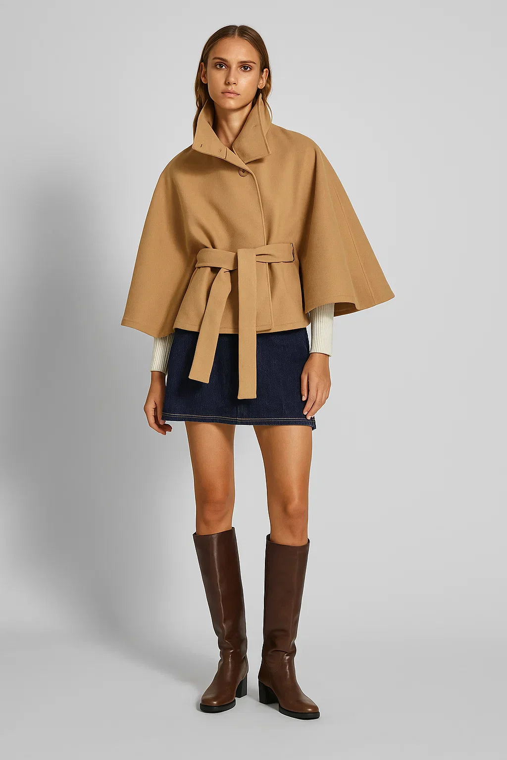 Giacca Cappa con Cintura | Collo Alto | Autunno Inverno