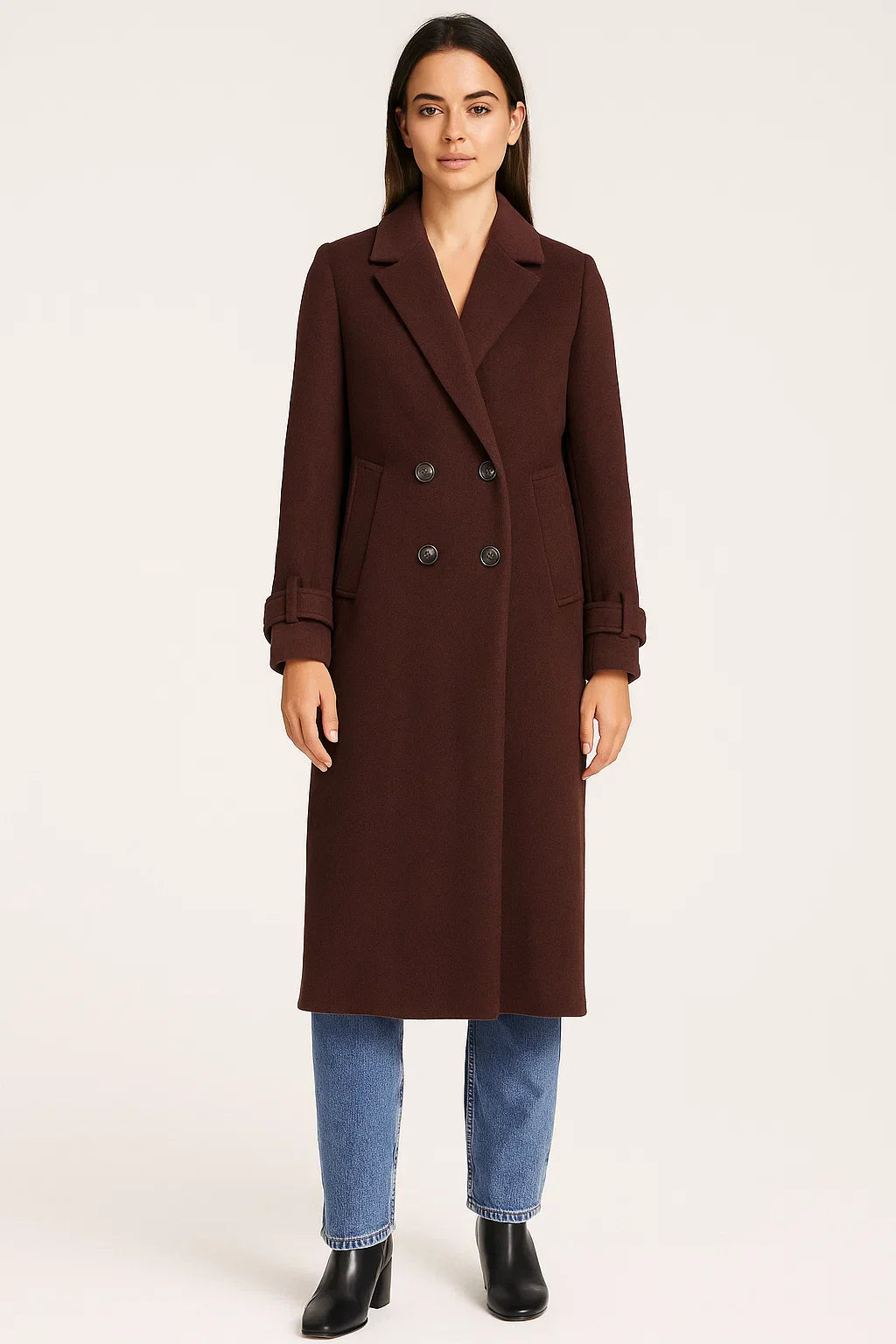 Cappotto Lungo in Misto Lana Essenza | Doppio Petto Fit Classico | Eleganza Invernale