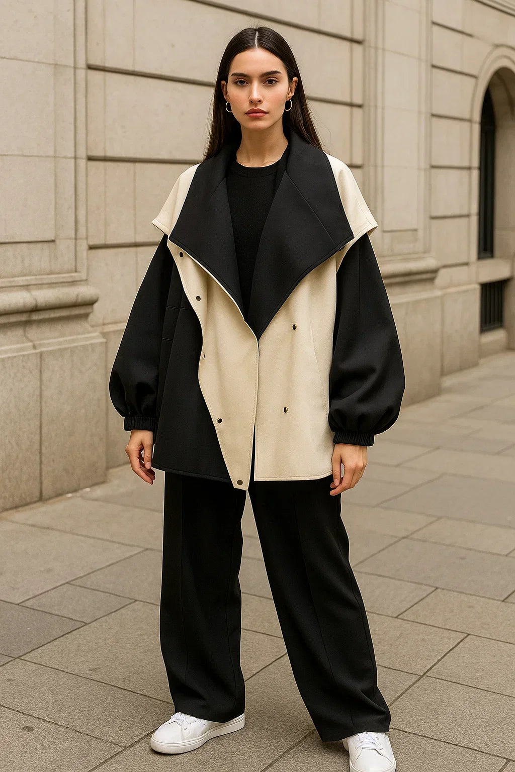 Giacca Oversized Due Toni | Design Moderno | Leggera