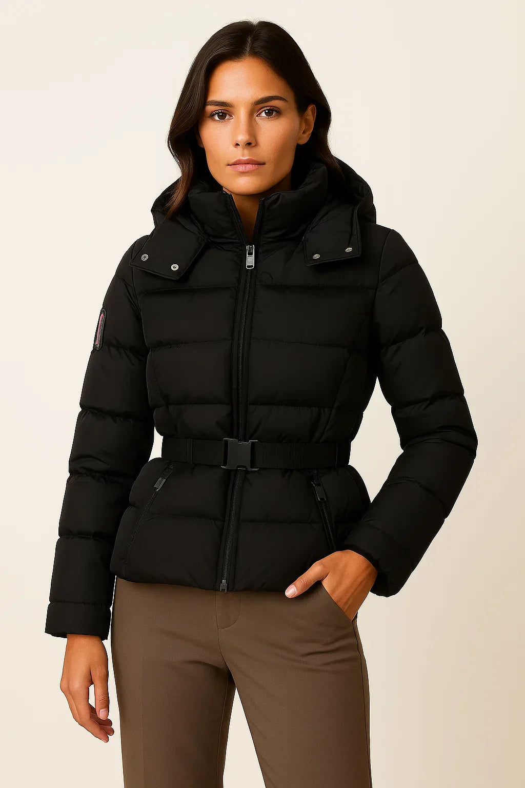 Giacca Puffer Essenza con Cintura | Resistente all'Acqua | Invernale Isolata