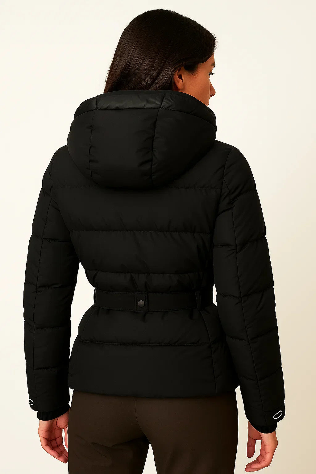 Giacca Puffer Essenza con Cintura | Resistente all'Acqua | Invernale Isolata