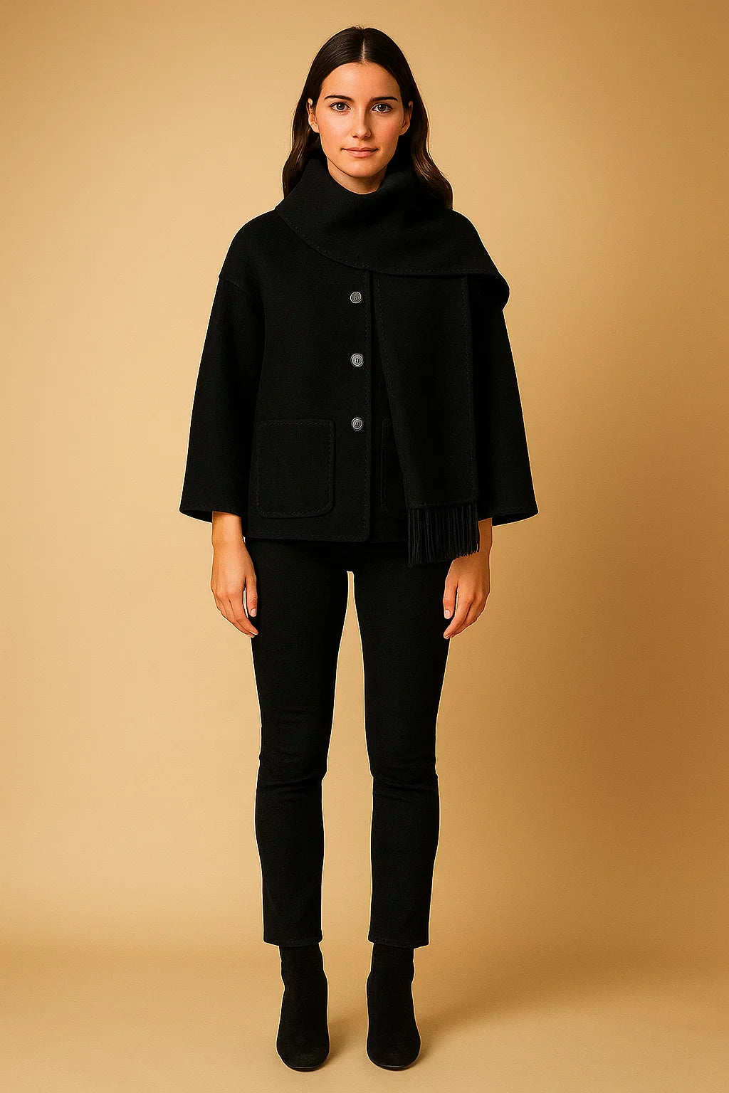 Cappotto Essenza con Dettagli Frangi | Vestibilità Relaxed