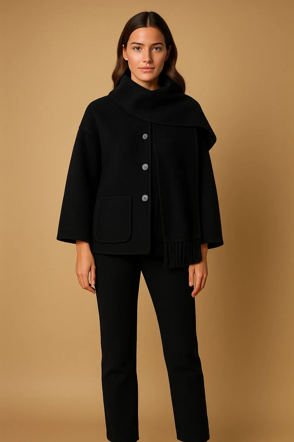 Cappotto Essenza con Dettagli Frangi | Vestibilità Relaxed