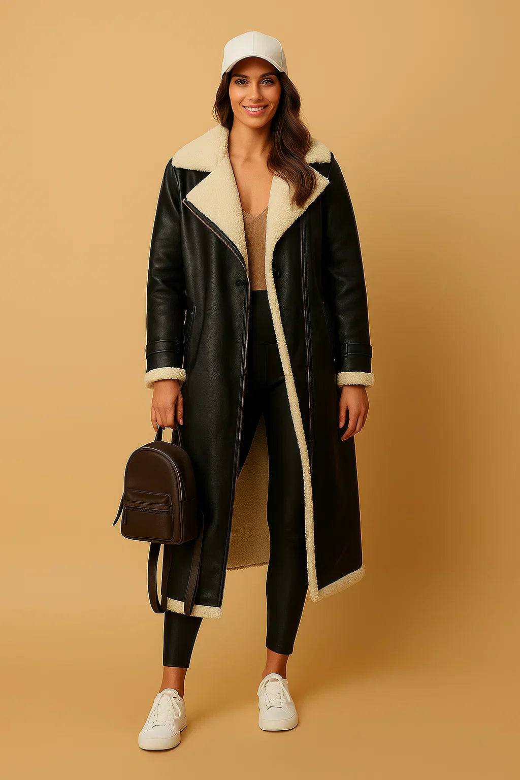 Cappotto Doppio Petto in Misto Lana | Collo Shearling | Outerwear Invernale
