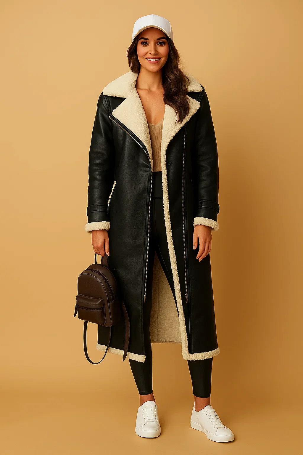 Cappotto Doppio Petto in Misto Lana | Collo Shearling | Outerwear Invernale