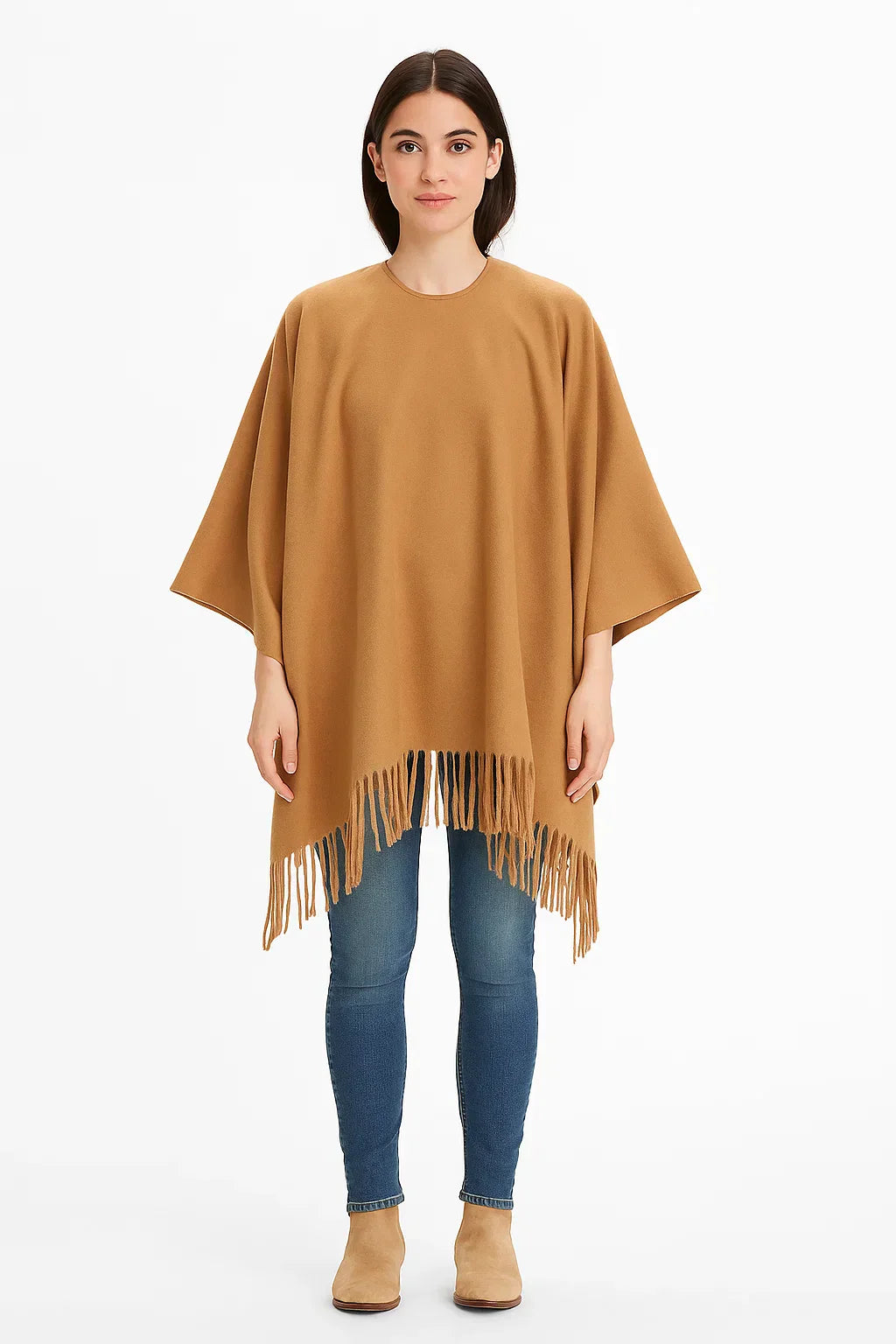 Poncho frangiato leggero