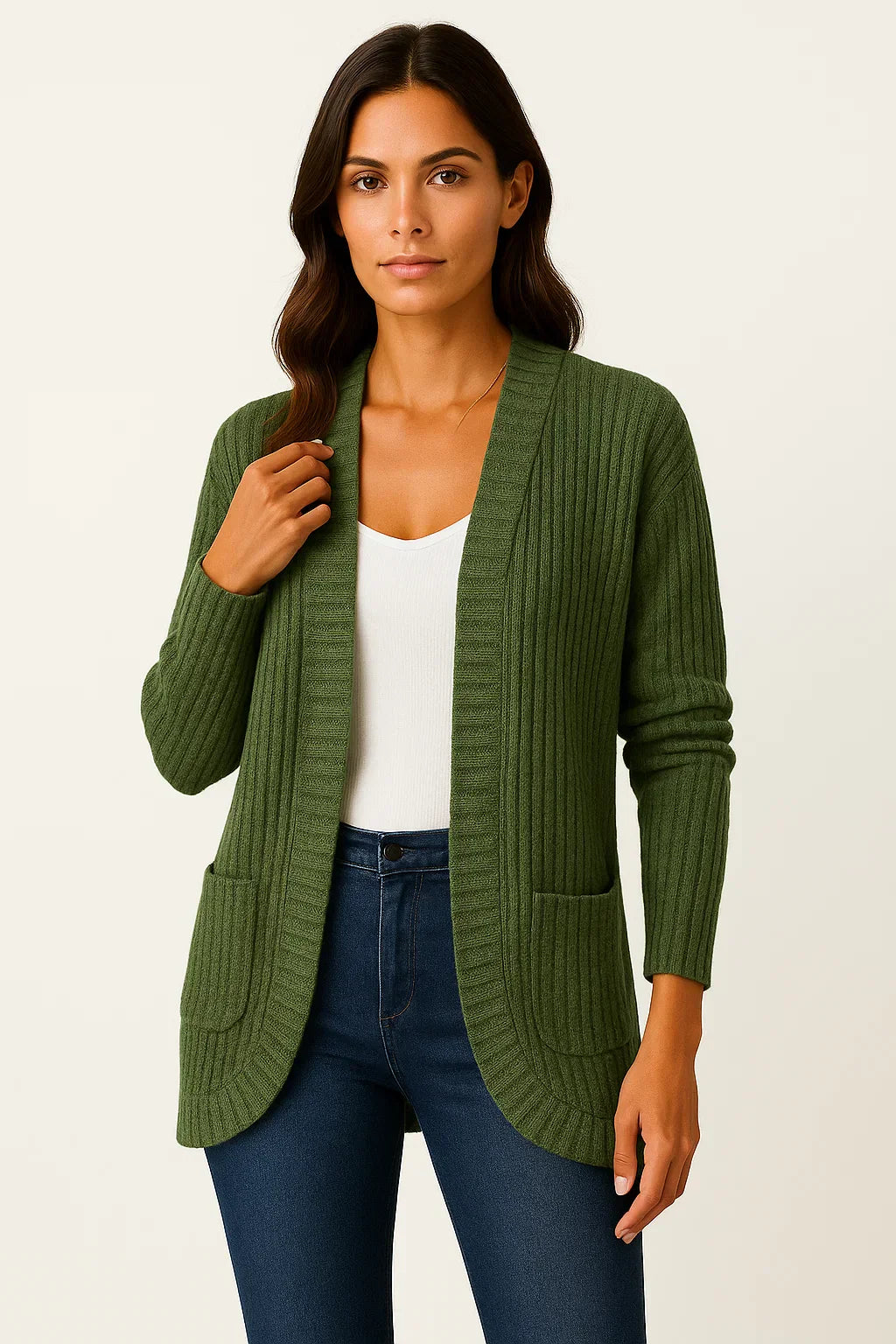 Cardigan Ribbed | Aperto | Morbido Casual