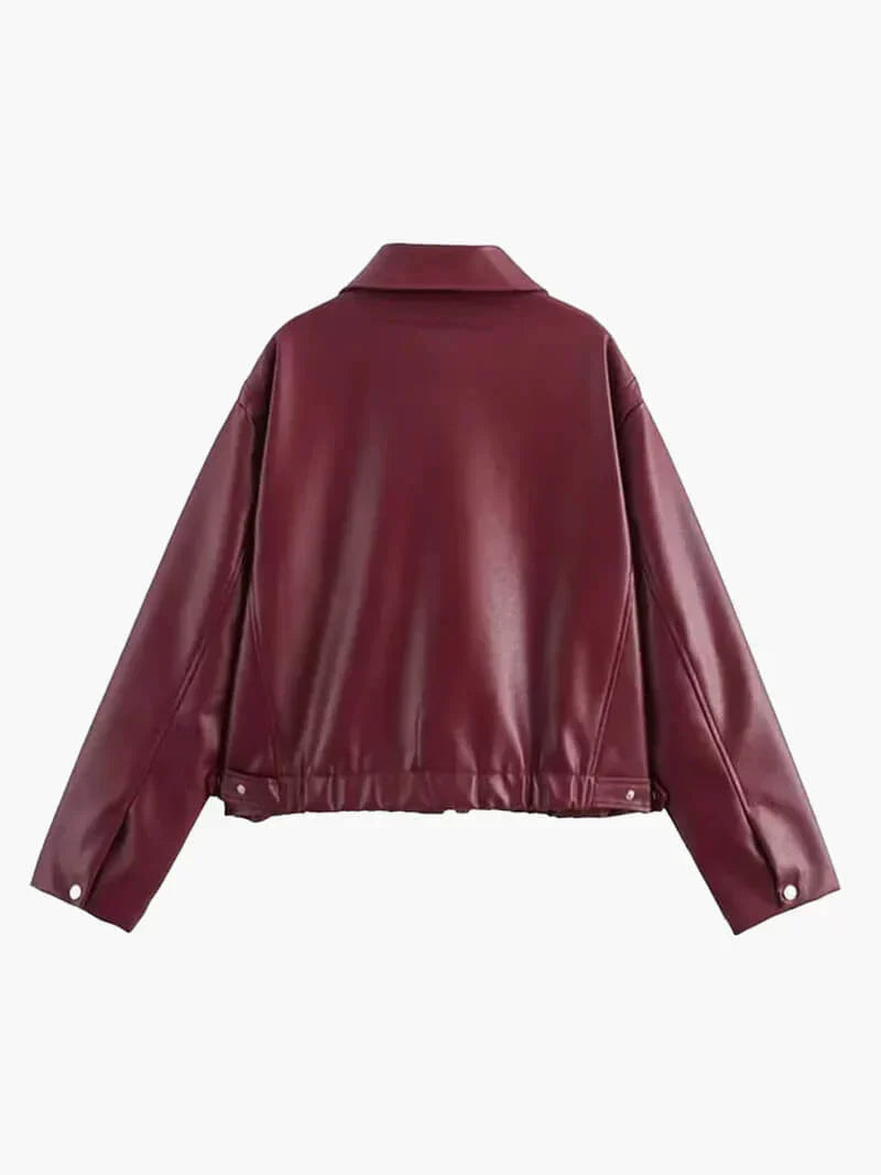 Giacca in Finta Pelle | Corta Fit Moderno | Chiusura Zip Frontale