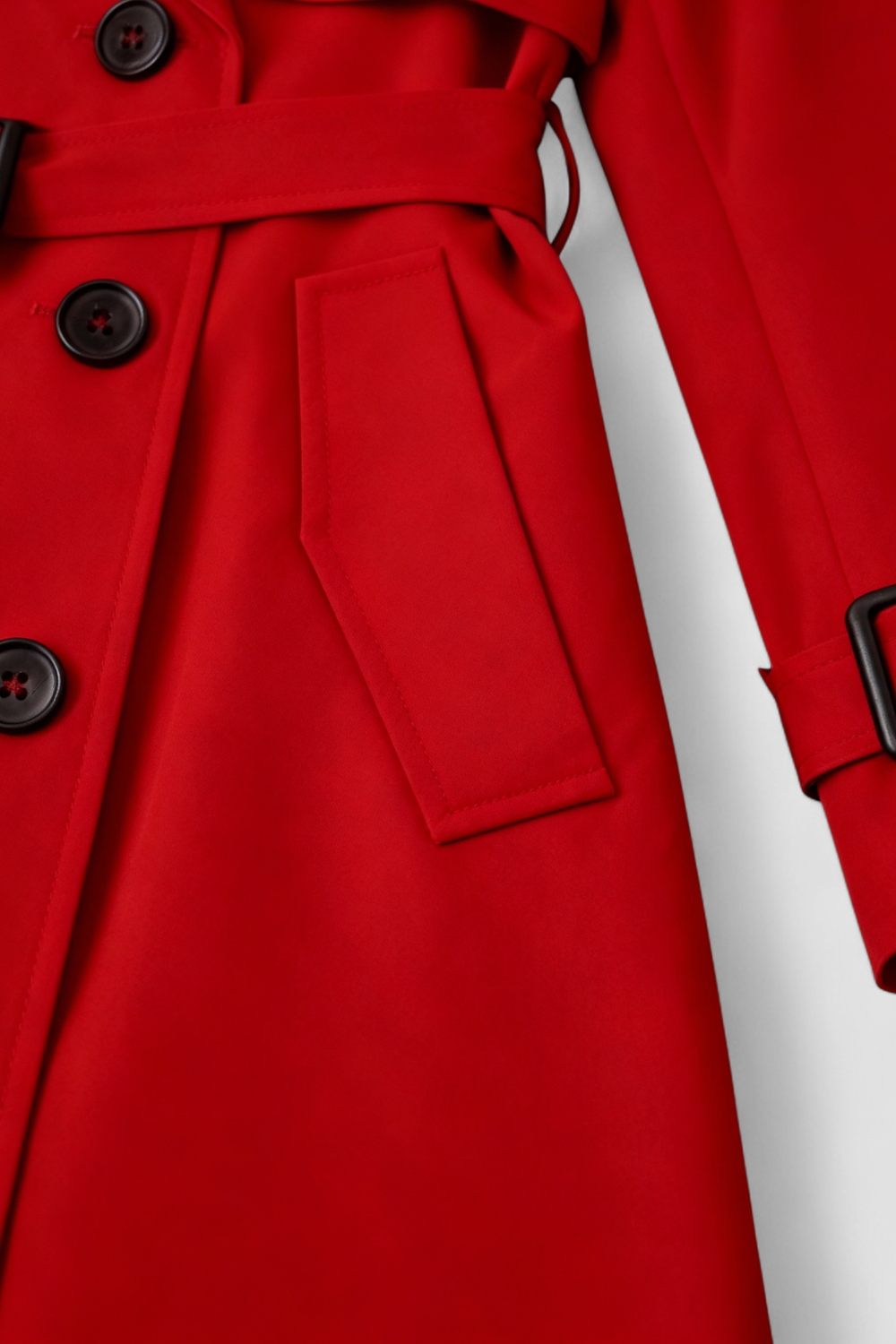 Trench Coat Lungo Doppio Petto | Cintura in Vita, Dettagli Epauletta