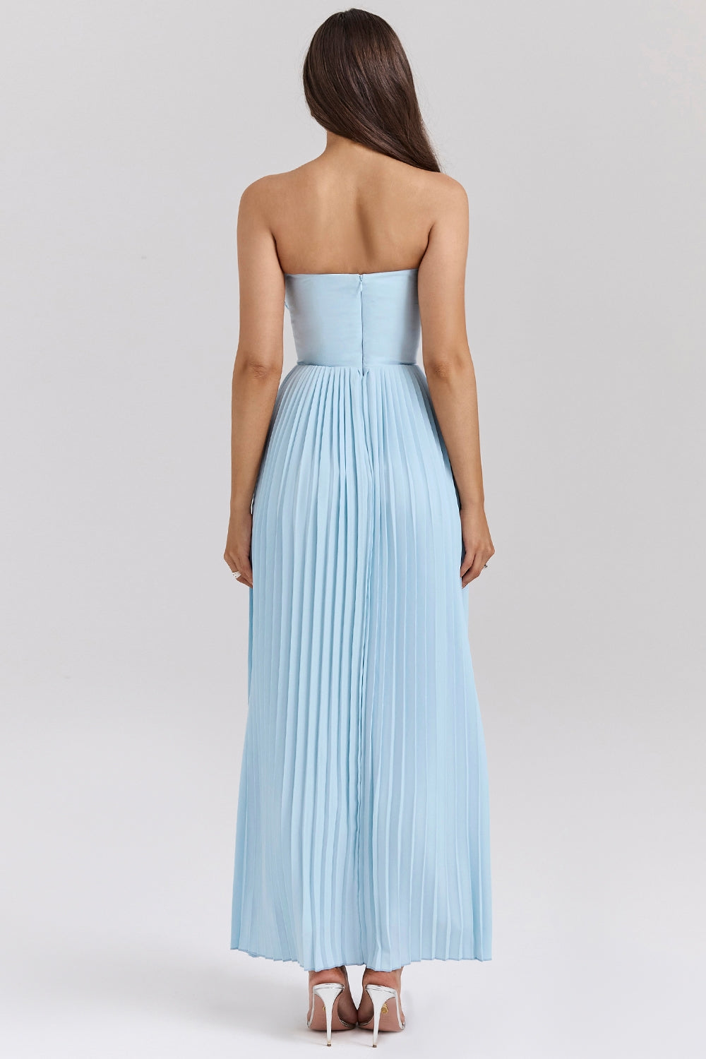Abito Maxi Pleated Luminosa | Corsetto | Senza Spalline