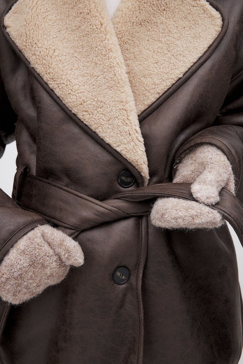 Cappotto Faux Shearling | Collo Ribattuto | Chiusura Laterale
