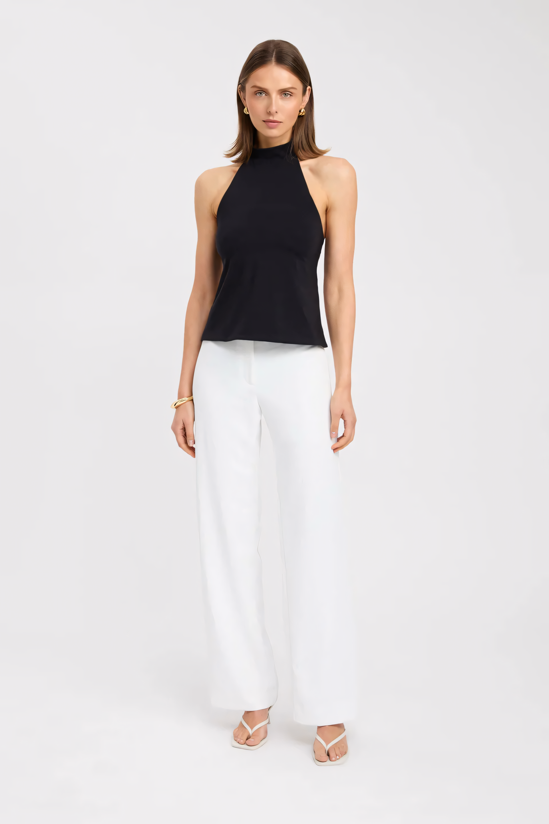 Top Scollo Halter in Maglieria Elastica | Estate