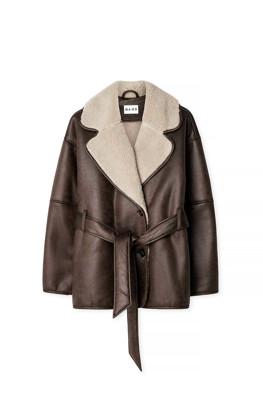 Cappotto Faux Shearling | Collo Ribattuto | Chiusura Laterale