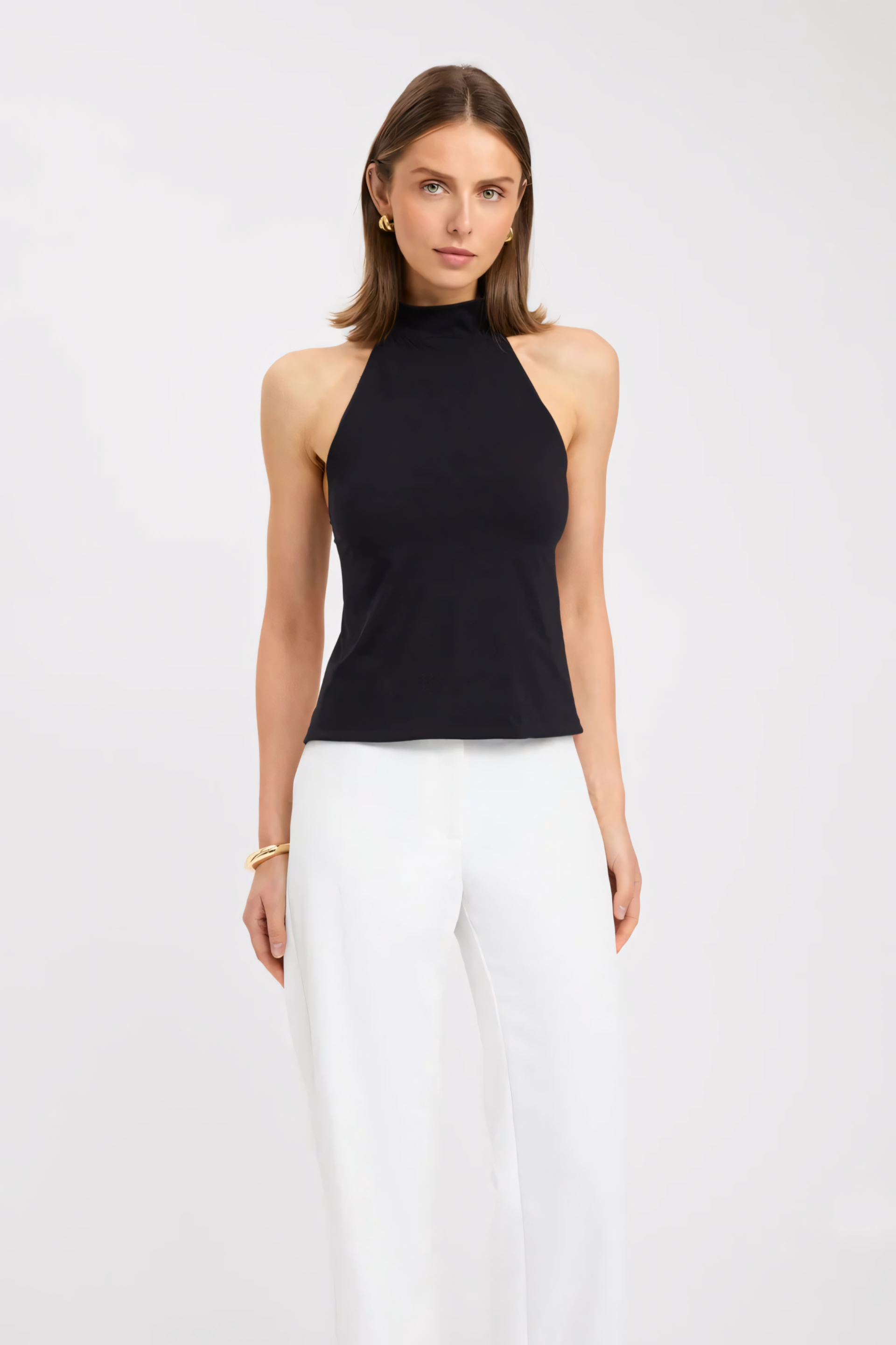 Top Scollo Halter in Maglieria Elastica | Estate